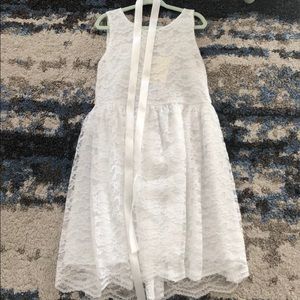 Little girls white lace dress